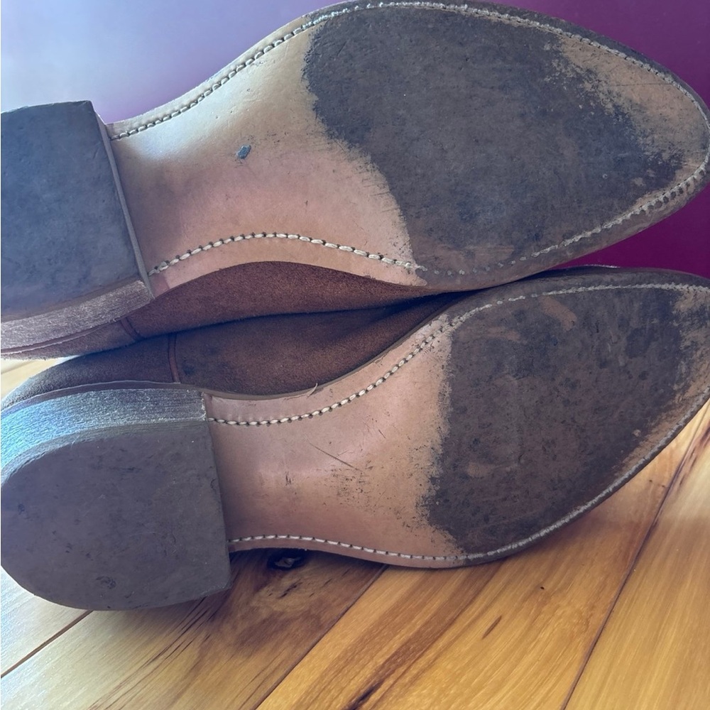 Vintage Laredo Tan Suede Cowboy Boots - Picture 5 of 6